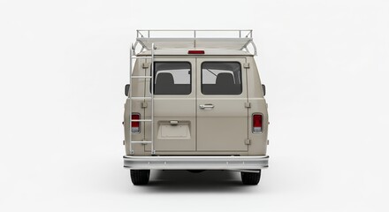 Classic van isolated on white background for transportation concepts