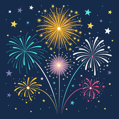 Naklejka premium fireworks in the night sky