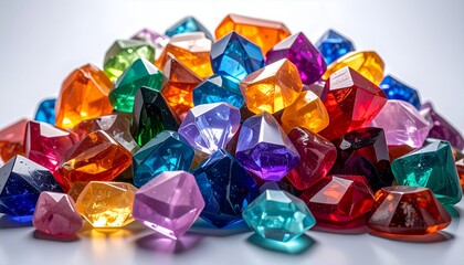 Vibrant Collection of Colorful Gemstones and Jewels.