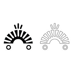 Abstract green vector fan icon on a decorative circular background