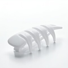 White Plastic Hair Claw Clip on White Background.