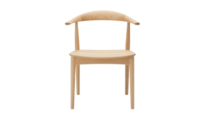 Light wood dining chair PNG isolated on transparent background, minimalist furniture for modern interior design and home decor projects