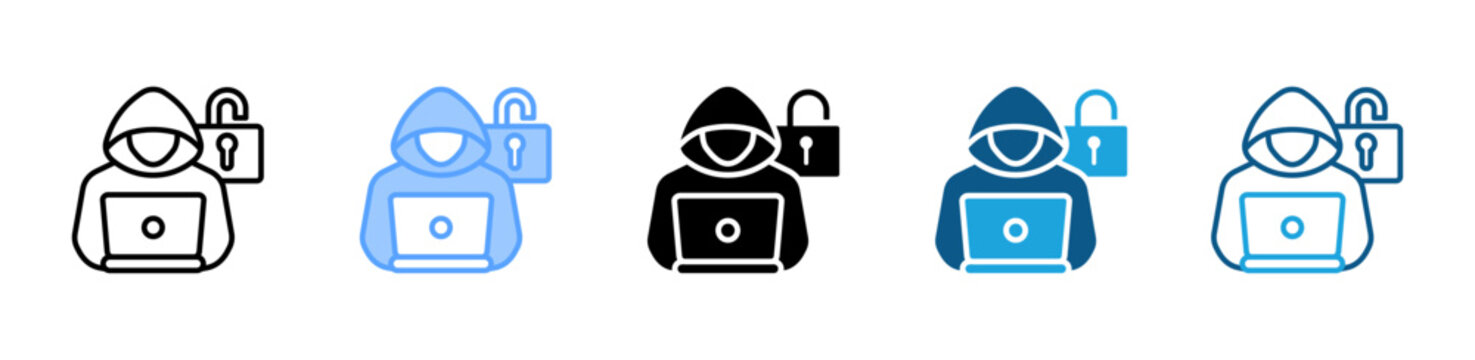 Hacker icon set multiple style collection