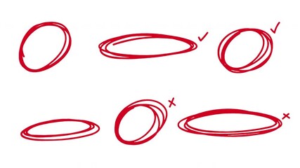 Hand Drawn Red Oval Scribble Animation on Transparent Background. 4K Video - Powered by Adobe