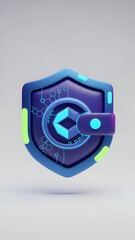 Secure Shield Protection Icon Blue Purple.