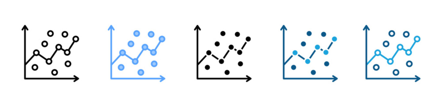 Scatter Plot icon set multiple style collection