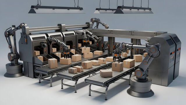 Industrial Automation Factory Production Line Machinery.