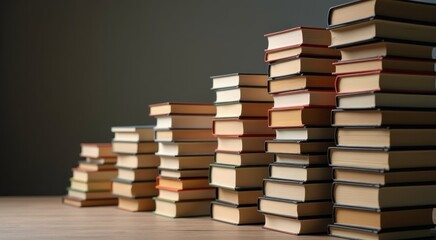 Stack of books on a table