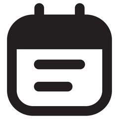 Calendar Icon Vector, Minimalist Schedule Planner Symbol for Appointment Booking, Events, and Time Management UI