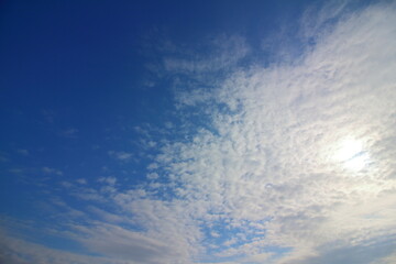 秋の薄雲に隠れた太陽