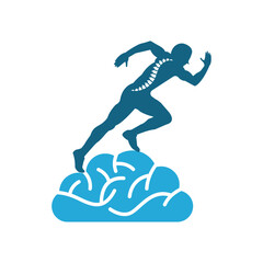 Brain Runner Logo physio logo design