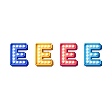 Illuminated Marquee Letters EEE Vector Illustration