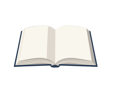 Open Book Vector Illustration with Blank Pages