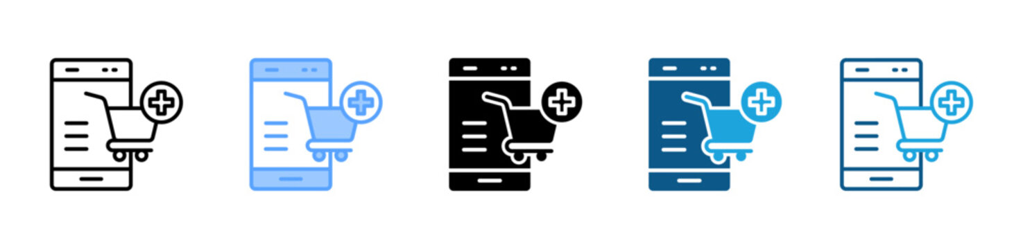 Shopping Cart icon set multiple style collection