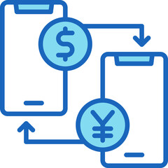Obraz premium Money Transfer blue icon