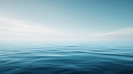 Fototapeta premium Expansive blue ocean water landscape serene horizon tranquil natural beauty scene capturing vastness.