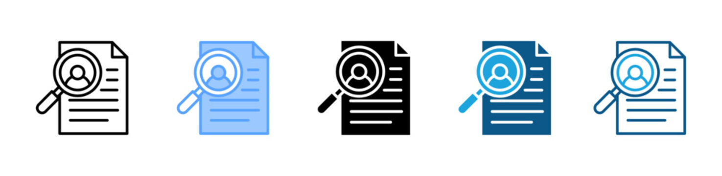 Cv Document icon set multiple style collection
