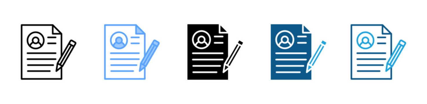 Job Application Form icon set multiple style collection