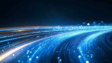 Fototapeta premium Vibrant dynamic blue yellow abstract background art with luminous light streaks modern digital design and energetic flowing motion wallpaper.