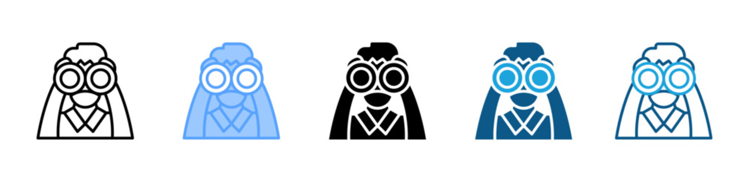 Binoculars icon set multiple style collection