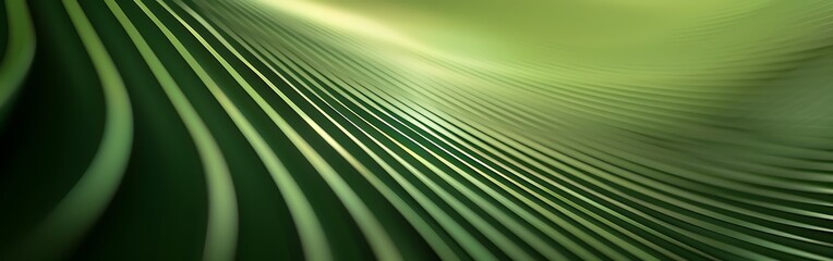 Green Abstract Wavy Lines Background with Light Effects