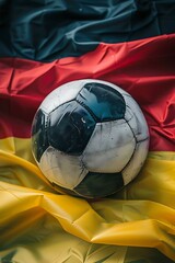 Soccer ball on German background sports ball black and white