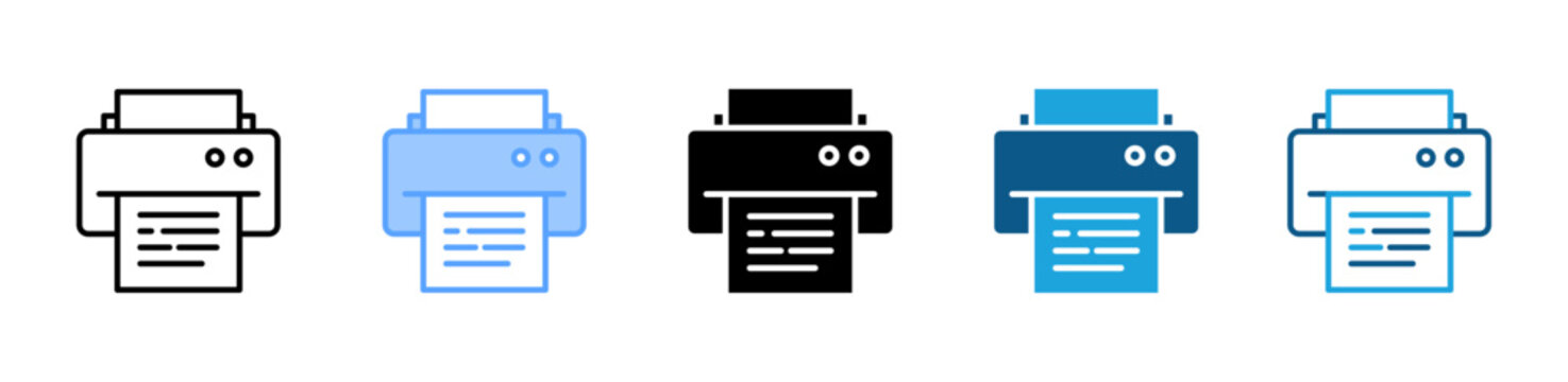 Fax Machine icon set multiple style collection
