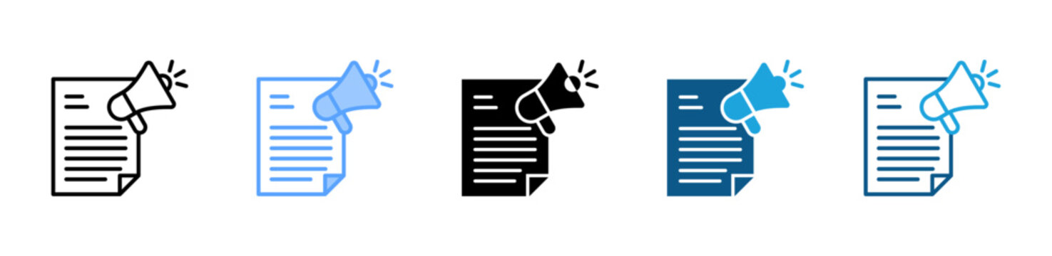 Announcement icon set multiple style collection