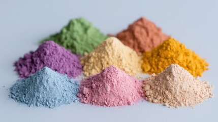Raw, Texture,Holi Festival Colors,Vibrant Organic Mineral Pigment Macro, Abstract Colorful Granular Powder Texture, Artisan Cosmetic Raw Material Backdrop,