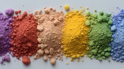 Raw, Texture,Holi Festival Colors,Vibrant Organic Mineral Pigment Macro, Abstract Colorful Granular Powder Texture, Artisan Cosmetic Raw Material Backdrop,