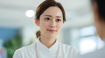 Nurse Consulting with Patient / 患者と相談する看護師