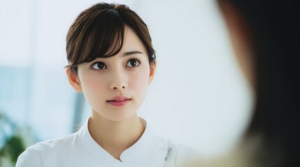 Nurse Consulting with Patient / 患者と相談する看護師