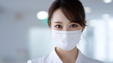Young Asian Nurse with Mask / マスクをした若いアジア人看護師
