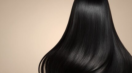 Shiny Black Straight Hair Texture / 艶のある黒いストレートヘアのテクスチャ