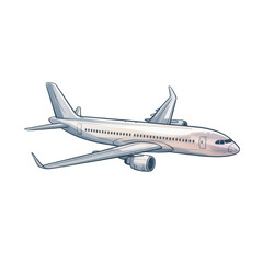 Commercial Airplane Vector Illustration on White Background with Soft Lighting and Modern Design Elements