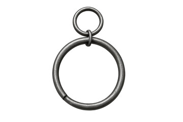 Old gray metal ring with smaller ring attached