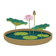 Serene Lotus Flower Illustration in Vector Art Style for Calm Decor and Design Inspiration