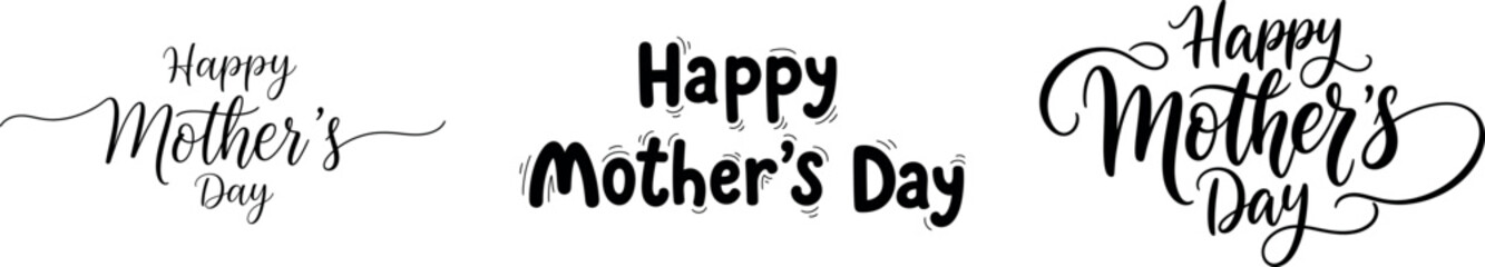 Happy mother's day greeting card illustrations