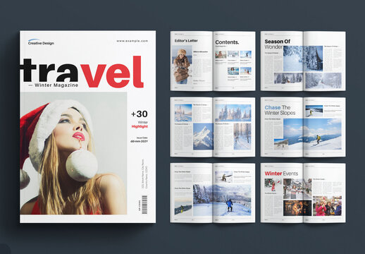 Winter Travel Magazine Template