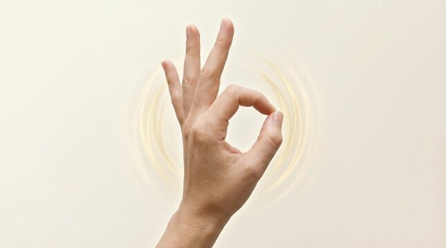 Hand Mudra Gesture for Yoga and Meditation, Spiritual Energy Flow, and Mindfulness Practice

