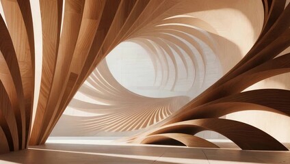 Wooden curved architectural structure