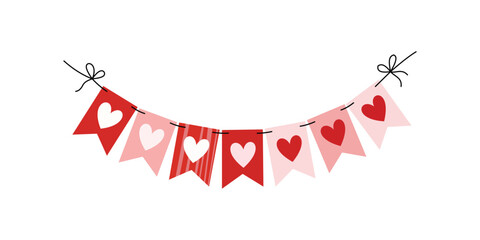 Valentines day heart bunting banner decoration © Jabeda
