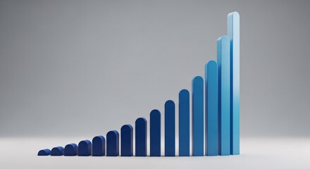 Abstract Economic Growth Concept with Expanding Vertical Elements
