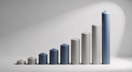 Abstract Business Growth Concept with Expanding Vertical Forms