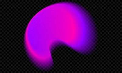 Purple aura gradient shape on background. Pink color gradation with soft noise and fluid glow vector blob overlay texture. Grainy fluorescent neon element. Y2k geometric vibrant ombre effect