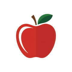 Vibrant Red Illustration with Green Leaf Vector Graphic for Healthy Eating Concepts