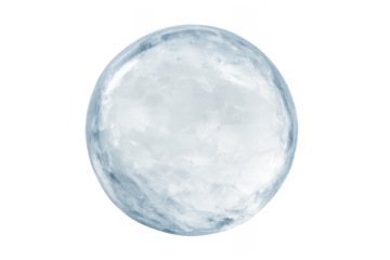 Frozen ice globe sphere with frosty surface
