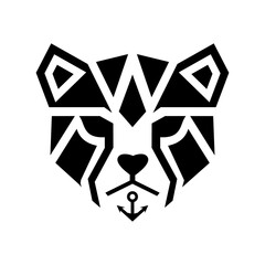 Geometric Tiger Head Symbol