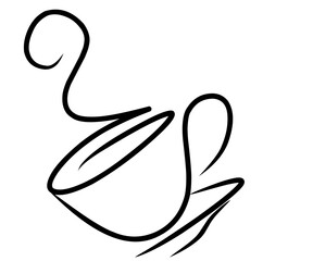 Coffe cup line icon vector,cup of coffe outline image,coffe cup lineart illustration,cup of coffe line icon on white background 