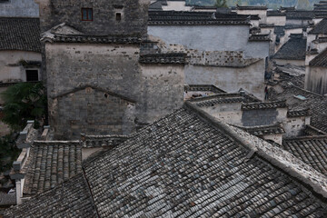 Traditional Hongcun Village Rooftops, Beijing Ancient Architecture